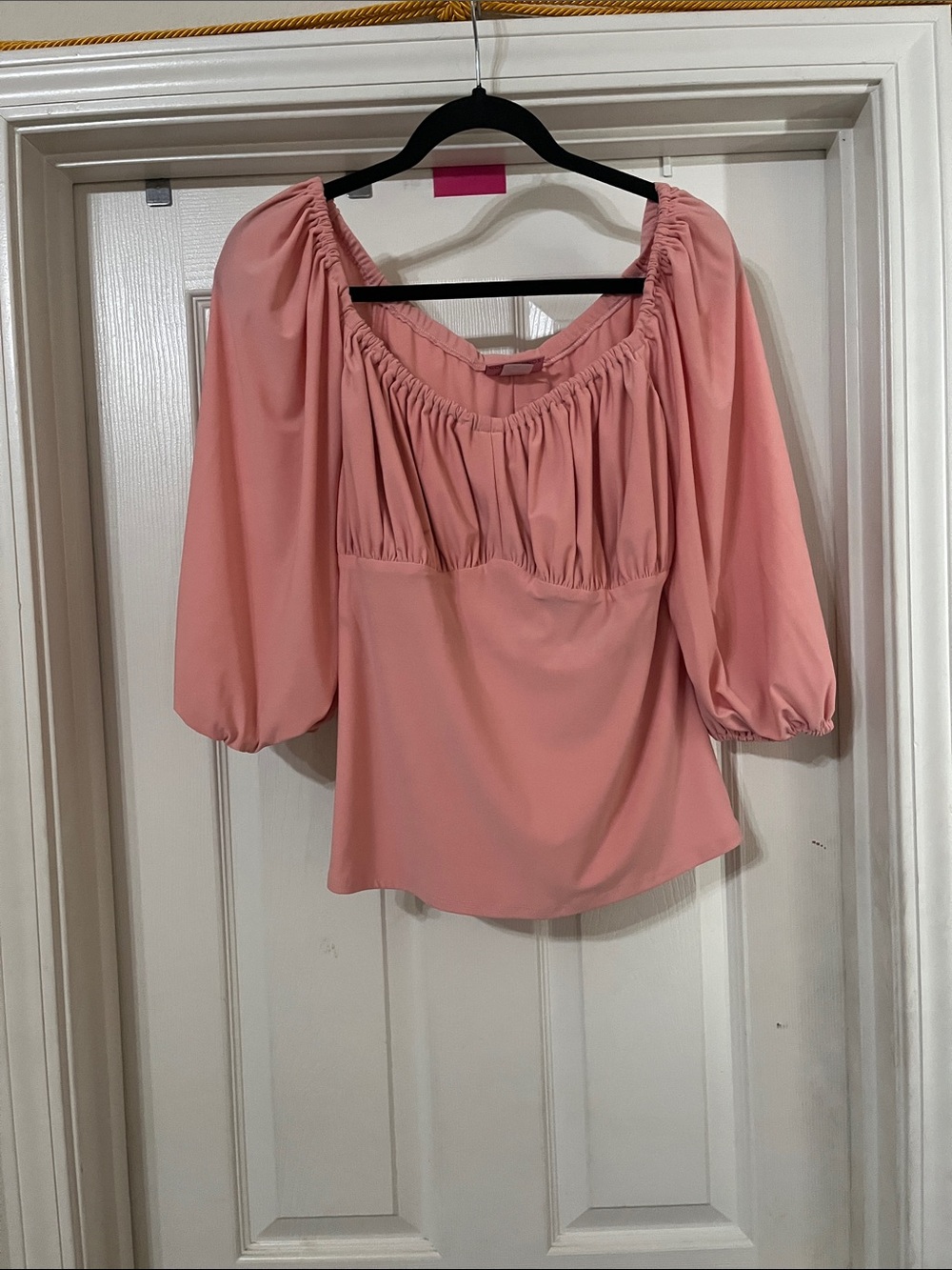 Vixen by Micheline Pitt Dusty Rose Peasant Blouse